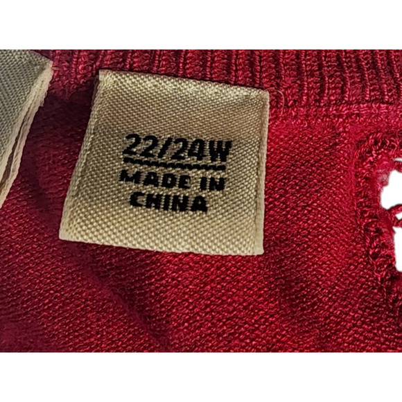 Cato Est 1946 Pink Sweater Blouse 3/4 Sleeves Open Crochet Floral Women's 22/24 - Picture 6 of 7